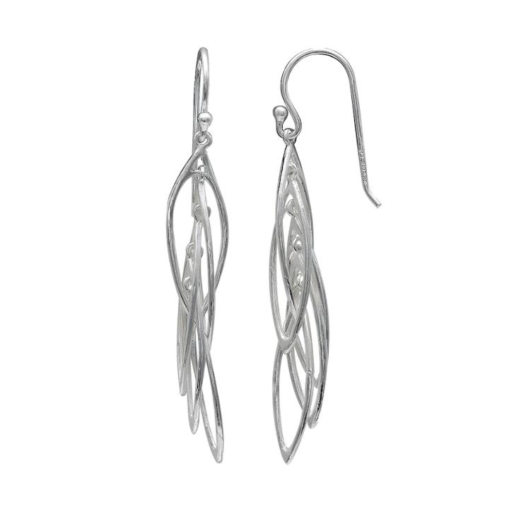 Primrose Sterling Silver Marquise Cluster Drop Earrings, Women's