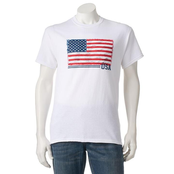 Men's Flag On Tee, Size: Xxl, White