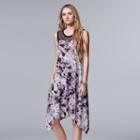 Women's Simply Vera Vera Wang Floral Lace Handkerchief Dress, Size: Xs, Drk Purple