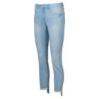 Juniors' Mudd&reg; Step-hem Ankle Skinny Jeans, Teens, Size: 1, Light Blue