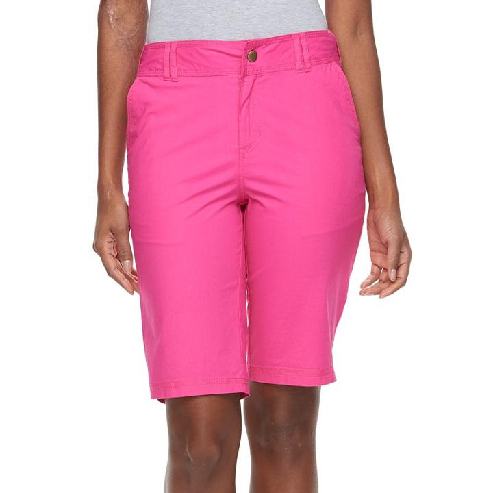 Women's Caribbean Joe Twill Skimmer Capris, Size: 6, Red Other