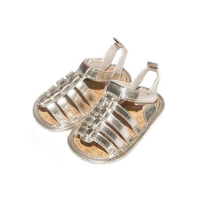 Baby Girl Oshkosh B'gosh&reg; Metallic Strappy Crib Sandal, Size: Newborn, Gold