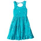 Girls 7-16 & Plus Size So&reg; Twist Back Patterned Skater Dress, Girl's, Size: M/10, Turquoise/blue (turq/aqua)