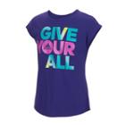 Girls 7-16 Adidas Short Sleeve Heart & Hustle Tee, Size: Small, Drk Purple