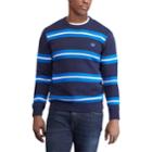 Men's Chaps Regular-fit Striped Crewneck Sweater, Size: Small, Blue (navy)
