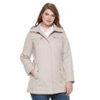 Plus Size Weathercast Hooded Quilted Jacket, Women's, Size: 3xl, Beig/green (beig/khaki)