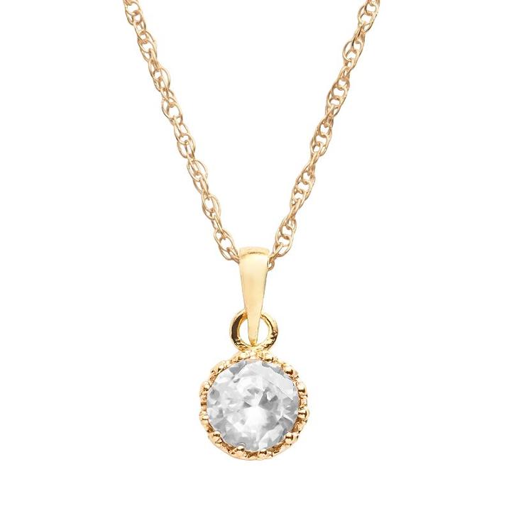 Tiara 14k Gold Over Silver Lab-created White Sapphire Crown Pendant, Women's, Size: 18