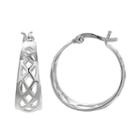 Primrose Sterling Silver Openwork Hoop Earrings, Women's, Grey