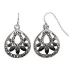 Apt. 9&reg; Black Stone Nickel Free Teardrop Earrings, Women's, Silver