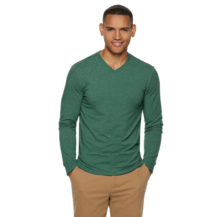 Men's Sonoma Goods For Life™ Modern-fit Supersoft V-neck Tee, Size: Xxl, Dark Green