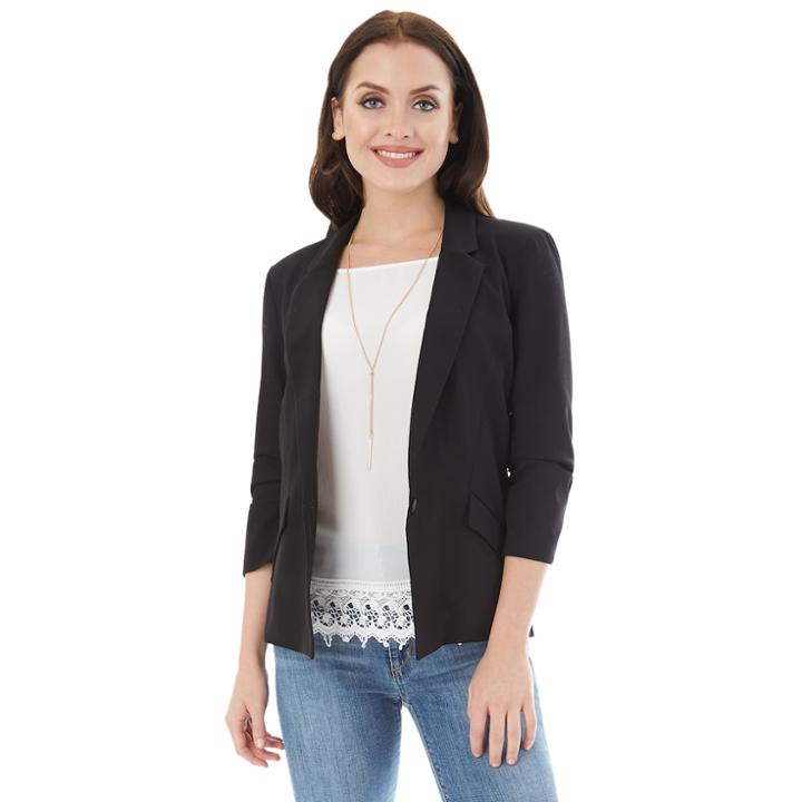 Juniors' Iz Byer California Blazer, Teens, Size: Xl, Black