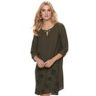 Women's Apt. 9&reg; Grommet Keyhole Shift Dress, Size: Xs, Green