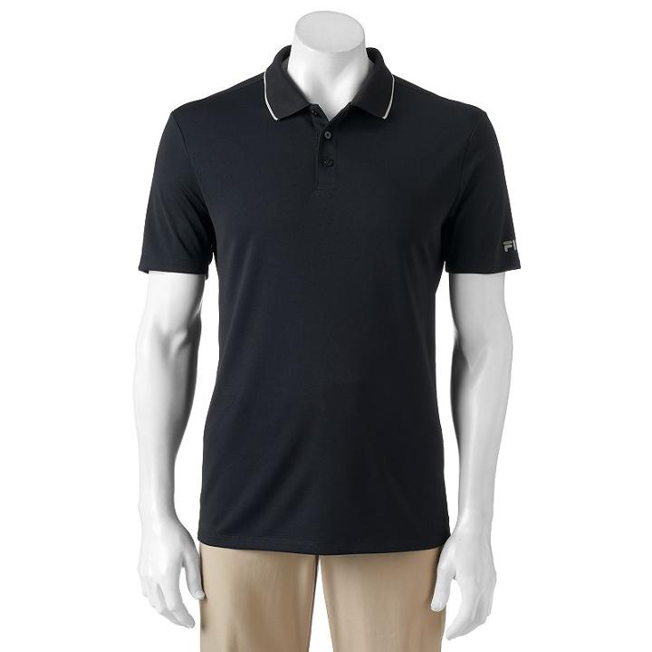 Men's Fila Sport Golf&reg; Fitted Pro Core Performance Polo, Size: Small, Black