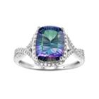 Sterling Silver Mystic Fire Topaz & Diamond Accent Twist Ring, Women's, Size: 7, Green