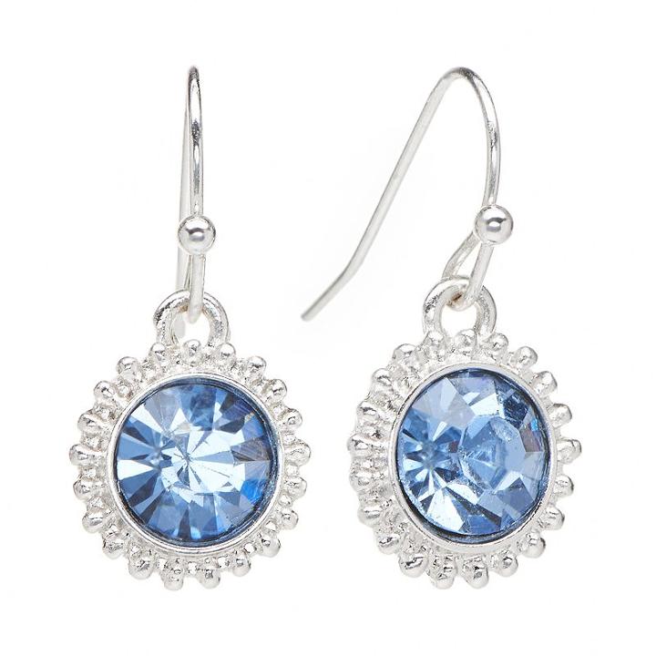 Lc Lauren Conrad Silver Tone Simulated Crystal Frame Drop Earrings, Women's, Multicolor