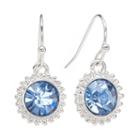 Lc Lauren Conrad Silver Tone Simulated Crystal Frame Drop Earrings, Women's, Multicolor