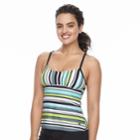 Women's Adidas Easy Striped D-cup Tankini Top, Size: Xl, Black