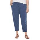 Plus Size Sonoma Goods For Life&trade; Beach Fleece Cuffed Pants, Women's, Size: 2xl, Dark Blue