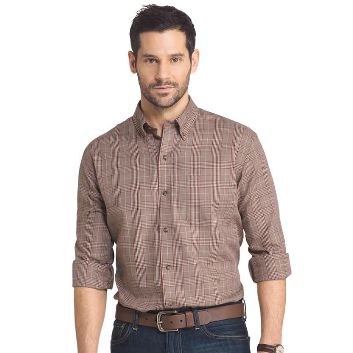 Big & Tall Arrow Heritage Regular-fit Plaid Button-down Shirt, Men's, Size: 3xb, Dark Red