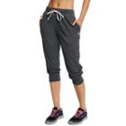 Women's Champion French Terry Jogger Capris, Size: Large, Dark Grey