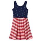 Girls 4-10 Jumping Beans&reg; Americana Cross-back Dress, Girl's, Size: 7, Dark Blue