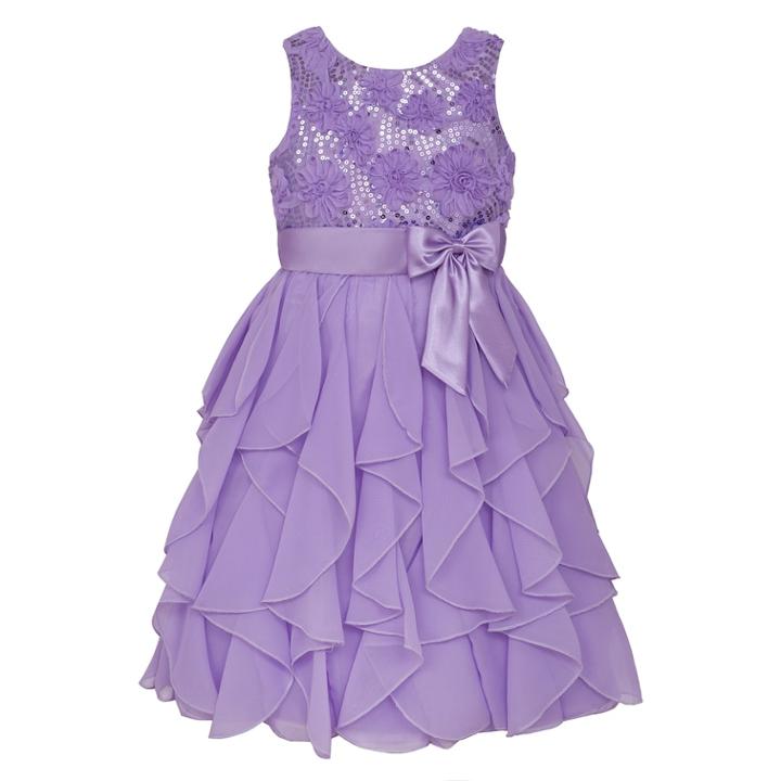 Girls 7-16 American Princess Sequin Bodice & Corkscrew Skirt Dress, Size: 14, Purple