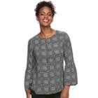 Women's Apt. 9&reg; Zipper Accent Georgette Top, Size: Xl, Natural