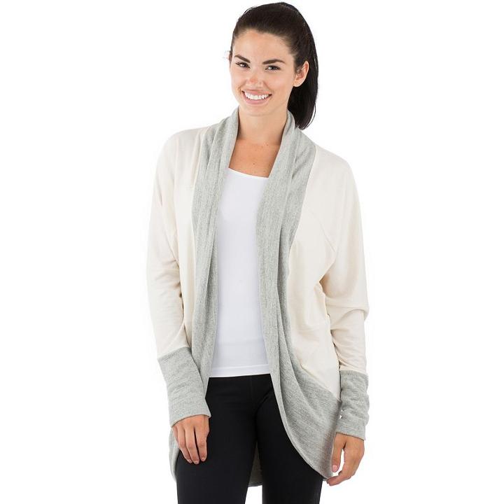 Women's Avalanche Fionna Open-front Colorblock Cardigan, Size: Medium, White Oth