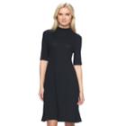 Women's Apt. 9&reg; Ribbed Mockneck A-line Dress, Size: Large, Black
