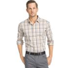 Men's Van Heusen Flex Slim-fit Stretch Plaid Button-down Shirt, Size: Xl, Gold