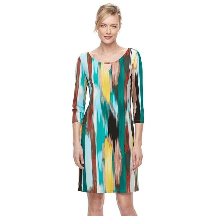 Women's Dana Buchman Keyhole Shift Dress, Size: Small, Turquoise/blue (turq/aqua)