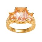 Sophie Miller 14k Gold Over Silver Simulated Morganite And Cubic Zirconia Ring, Women's, Size: 6, Pink