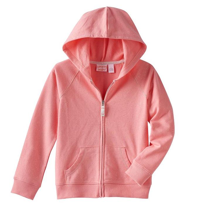 Girls 4-10 Jumping Beans&reg; Glitter Hoodie, Girl's, Size: 6x, Med Pink