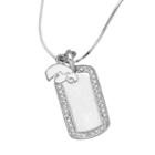 Iowa Hawkeyes Sterling Silver Cubic Zirconia Dog Tag Pendant, Women's, Size: 18, White