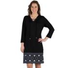 Women's Larry Levine Lace Up A-line Border Print Dress, Size: Xl, Grey (charcoal)
