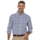 Men's Haggar Classic-fit Plaid Stretch Poplin Button-down Shirt, Size: Large, Pink Ovrfl