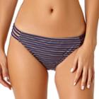 Juniors' California Sunshine Lurex Strappy Side Hipster Bikini Bottoms, Women's, Size: Large, Blue