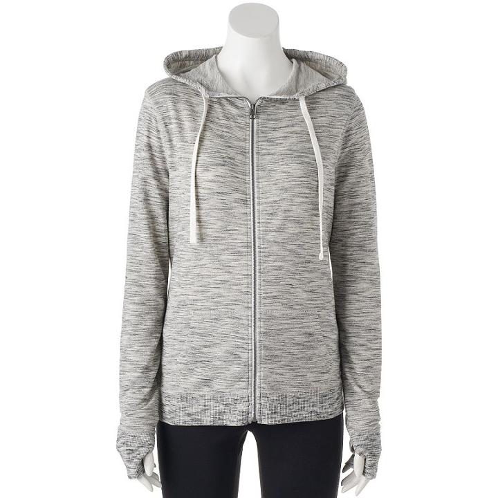 Juniors' So&reg; Perfectly Soft Striped Sleeve Hoodie, Teens, Size: Large, White Oth