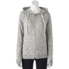 Juniors' So&reg; Perfectly Soft Striped Sleeve Hoodie, Teens, Size: Large, White Oth
