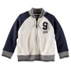 Boys 4-7 Oshkosh B'gosh&reg; Fleece Varsity Jacket, Boy's, Size: 6, Light Grey