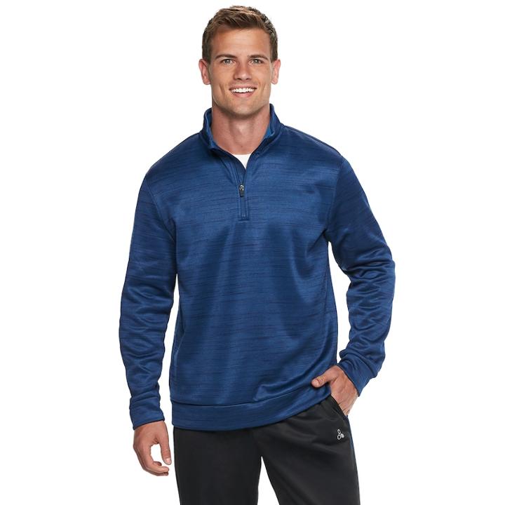 Men's Tek Gear&reg; Peformance Quarter-zip Fleece, Size: Medium, Dark Blue