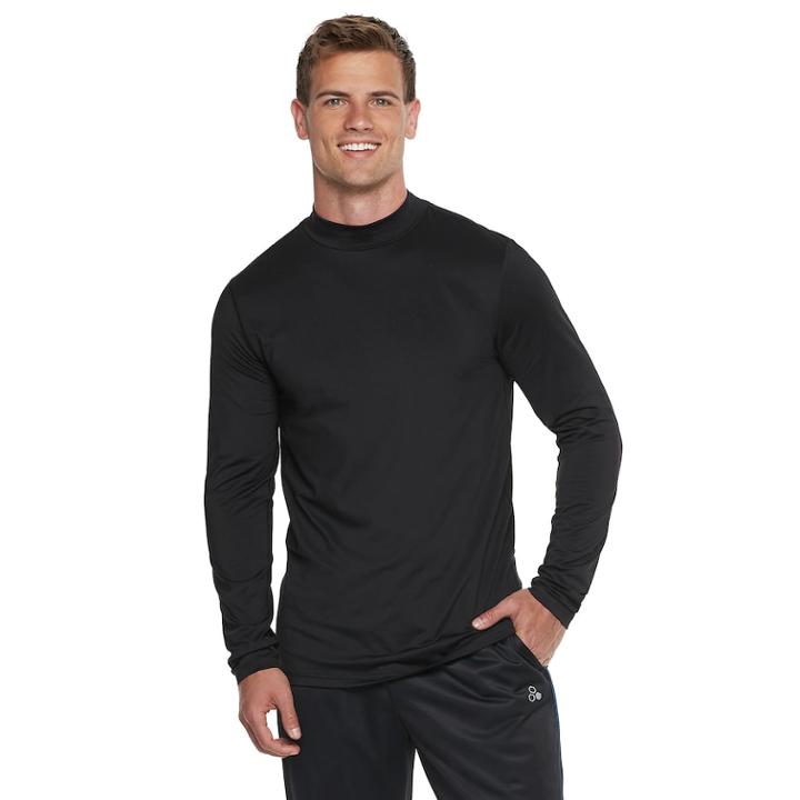 Men's Tek Gear&reg; Mockneck Baselayer Top, Size: Small, Black