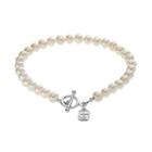 Dayna U North Carolina State Wolfpack Sterling Silver Freshwater Cultured Pearl Toggle Bracelet, Women's, Size: 8, White