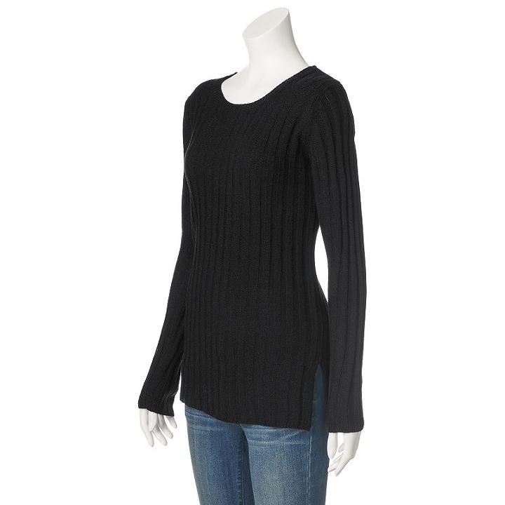 Juniors' Pink Republic Ribbed Tunic Sweater, Girl's, Size: Xs, Black