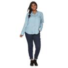 Juniors' Plus Size So&reg; Button Down Chambray Shirt, Girl's, Size: 2xl, Light Blue