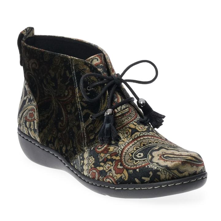 Soft Style By Hush Puppies Jinger Women's Ankle Boots, Size: 7, Black Paisley