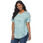 Juniors' Plus Size Mudd&reg; Tie-dye Tee, Teens, Size: 2xl, Blue (navy)