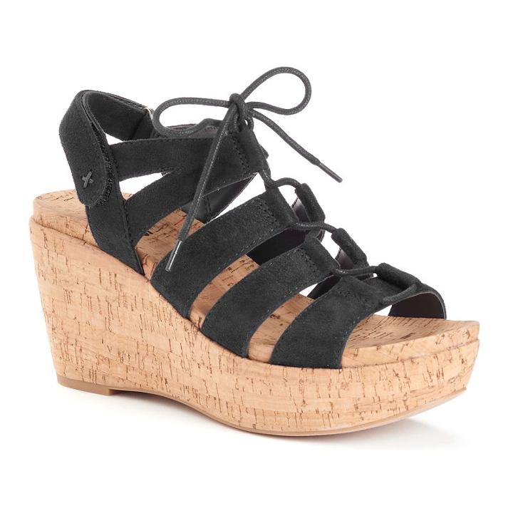 Sonoma Goods For Life&trade; Lenix Women's Wedge Sandals, Size: Medium (6), Black