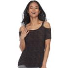 Women's Rock & Republic&reg; Cold-shoulder High Low Tee, Size: Xs, Med Grey