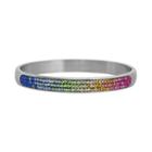 Silver Radiance Crystal Stainless Steel Rainbow Bangle Bracelet, Women's, Multicolor